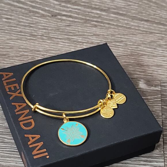 Alex and Ani Arrows of Friendship Charm Bracelet in Shiny Gold - Picture 5 of 8